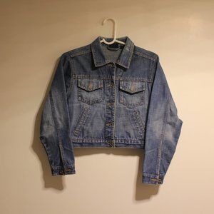 Route 66 Vintage Cropped Denim Jacket